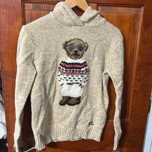 Polo RL Woolblend Bear Knit Hoodie - SP